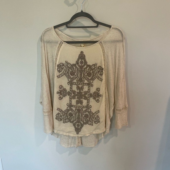 Anthropologie Meadow Rue Saba Embroidered Top - Picture 2 of 9